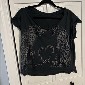 All Saints Distressed Leopard Tshirt